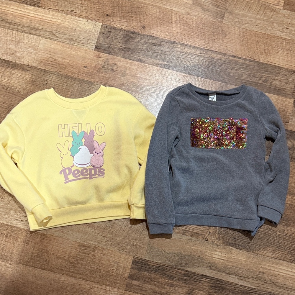 Yellow and Gray Girls Sweatshirts - Size 6